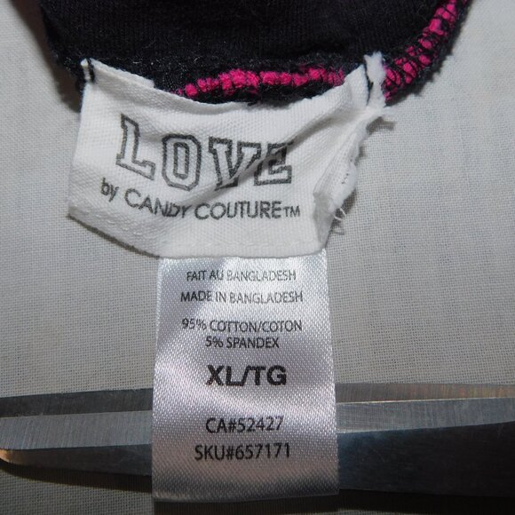 LOVE Candy Couture Womens XL Pink Black Striped Turtleneck Top - Picture 5 of 9